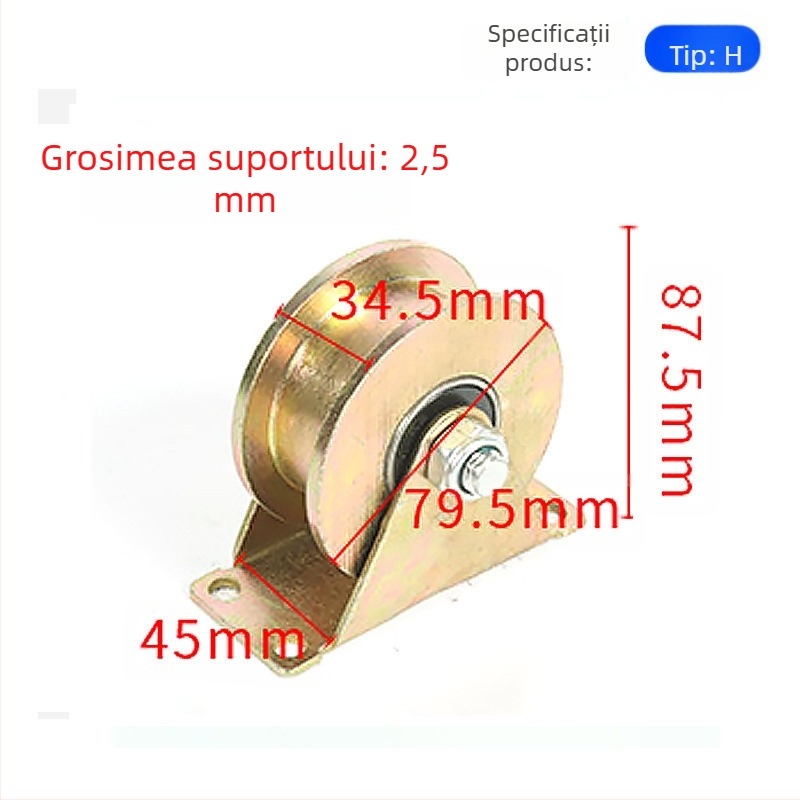 Rulou pentru șine cu configurații în formă V, U și H, corp rotund din oțel, placă groasă de oțel, fontă cu cadru — Ting Yun