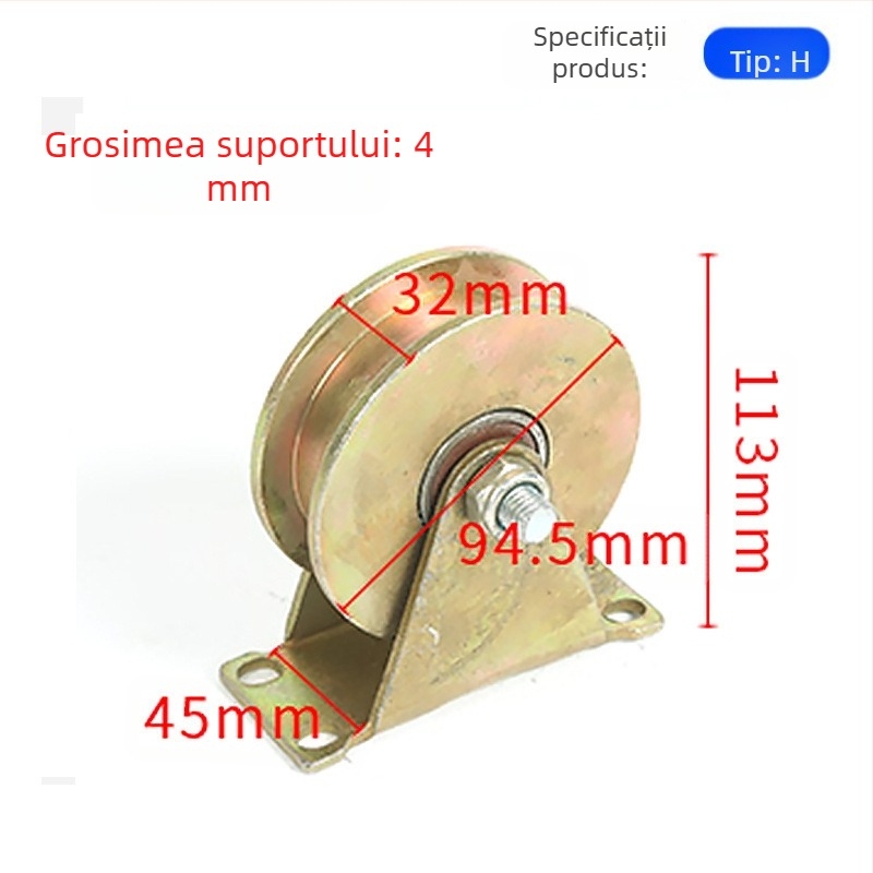 Rulou pentru șine cu configurații în formă V, U și H, corp rotund din oțel, placă groasă de oțel, fontă cu cadru — Ting Yun