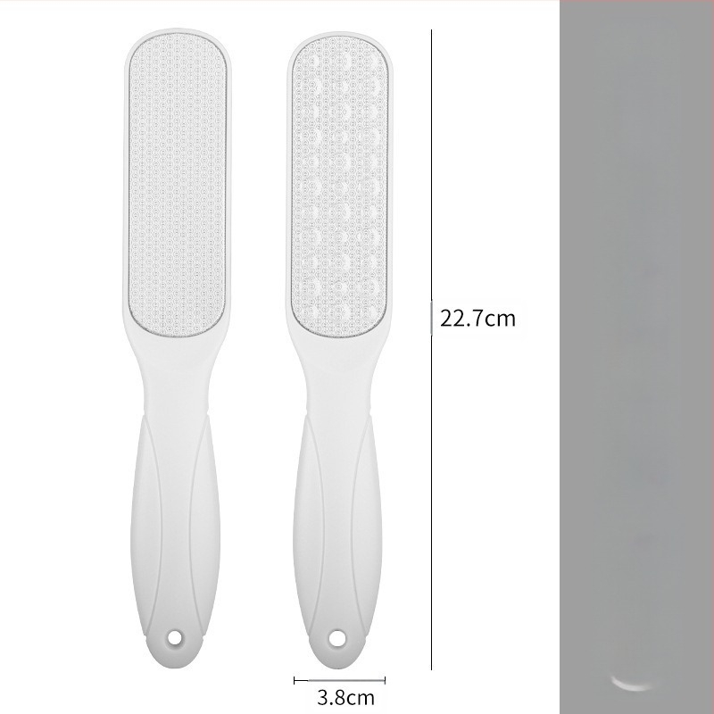 Pilă pentru picioare din oțel inoxidabil, cu două fețe – instrument de pedicură cu cap de șlefuire oval și șmirghel, cutie cu 200 buc.