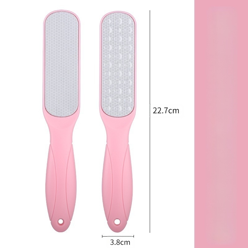 Pilă pentru picioare din oțel inoxidabil, cu două fețe – instrument de pedicură cu cap de șlefuire oval și șmirghel, cutie cu 200 buc.