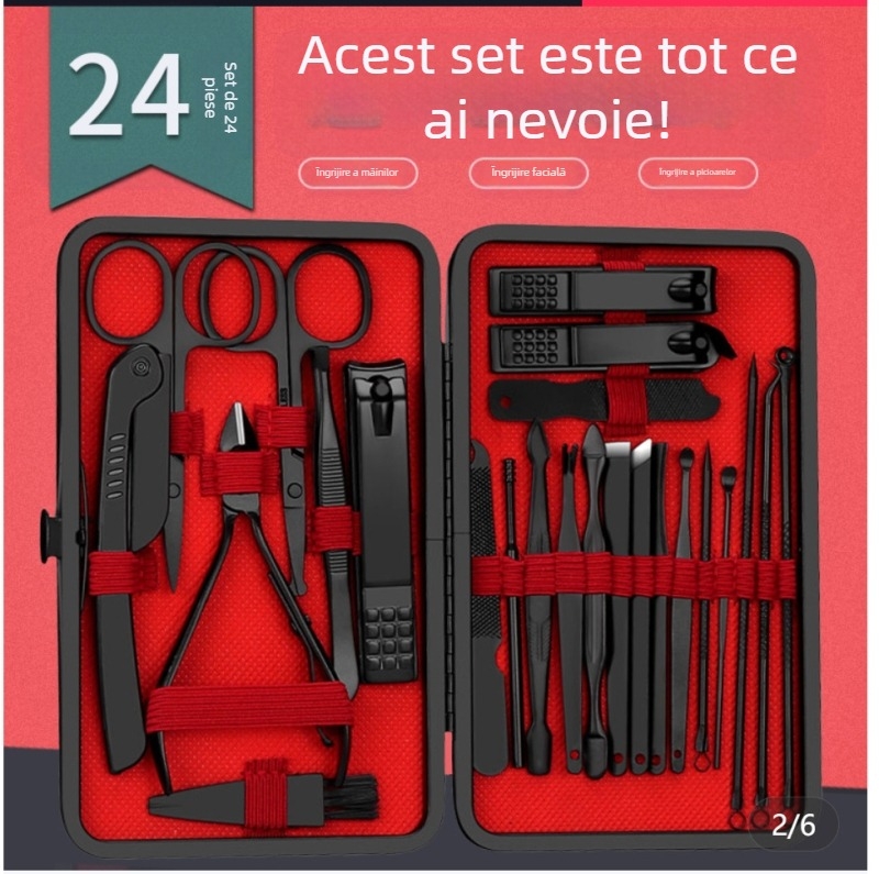 Set de unghii pentru manichiură și pedicure cu model de iarbă — instrumente pentru tăiat și modelarea unghiilor, uz casnic, origine Guangdong