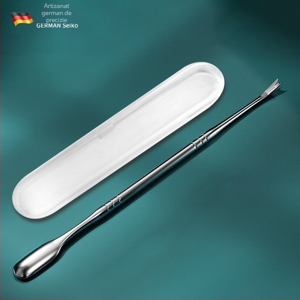Clește pentru unghii cu două capete din oțel inoxidabil, pentru cuticule și piele moartă — set portabil de manichiură