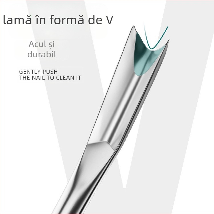 Clește pentru unghii cu două capete din oțel inoxidabil, pentru cuticule și piele moartă — set portabil de manichiură