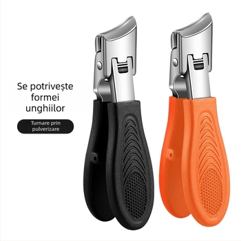 Clește pentru unghii de la picioare, deschidere mare, anti-stropire, gură înclinată, plastic + oțel inoxidabil