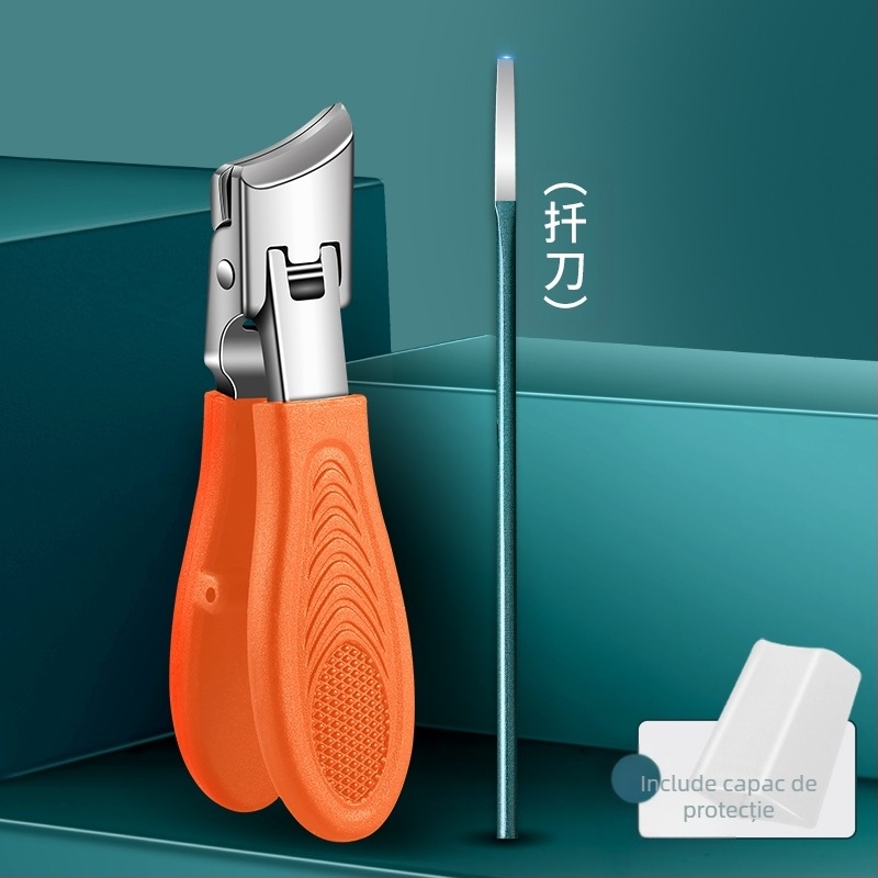 Clește pentru unghii de la picioare, deschidere mare, anti-stropire, gură înclinată, plastic + oțel inoxidabil