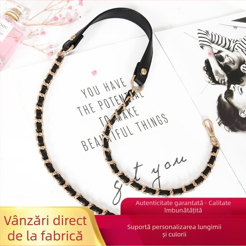 Geantă cu curea de umăr, piele PU și lanț metalic, pentru o geantă mică crossbody — Primăvara 2024, Funcție: Altele