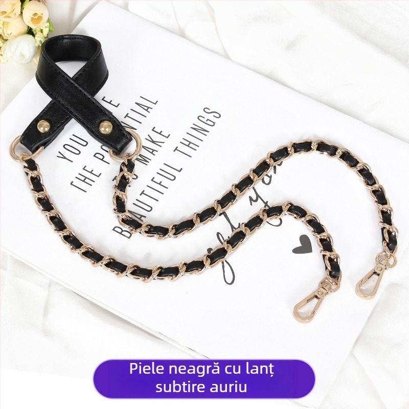 Geantă cu curea de umăr, piele PU și lanț metalic, pentru o geantă mică crossbody — Primăvara 2024, Funcție: Altele