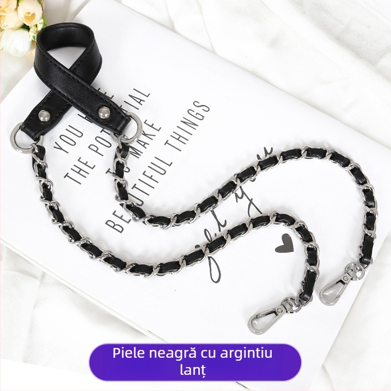 Geantă cu curea de umăr, piele PU și lanț metalic, pentru o geantă mică crossbody — Primăvara 2024, Funcție: Altele