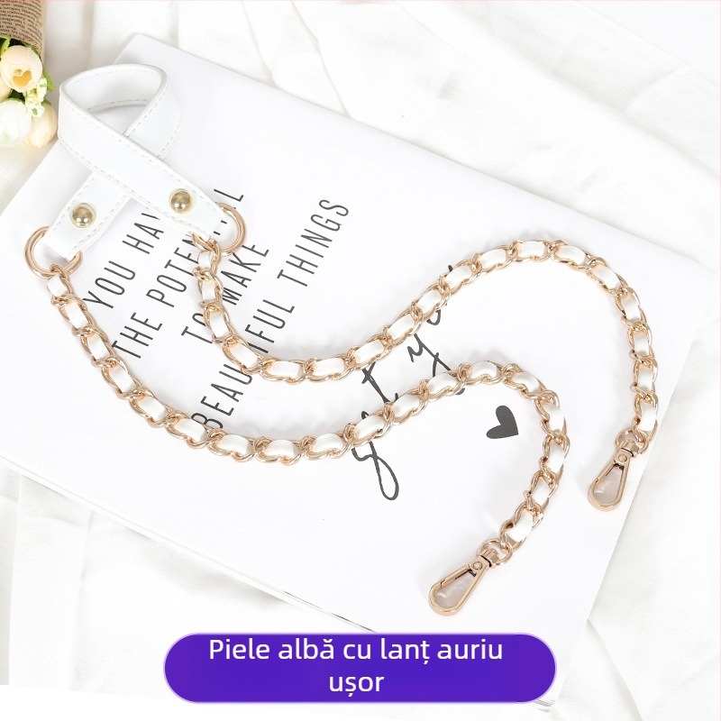 Geantă cu curea de umăr, piele PU și lanț metalic, pentru o geantă mică crossbody — Primăvara 2024, Funcție: Altele