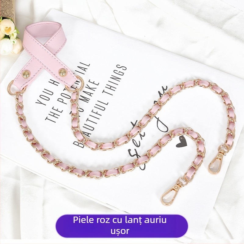 Geantă cu curea de umăr, piele PU și lanț metalic, pentru o geantă mică crossbody — Primăvara 2024, Funcție: Altele