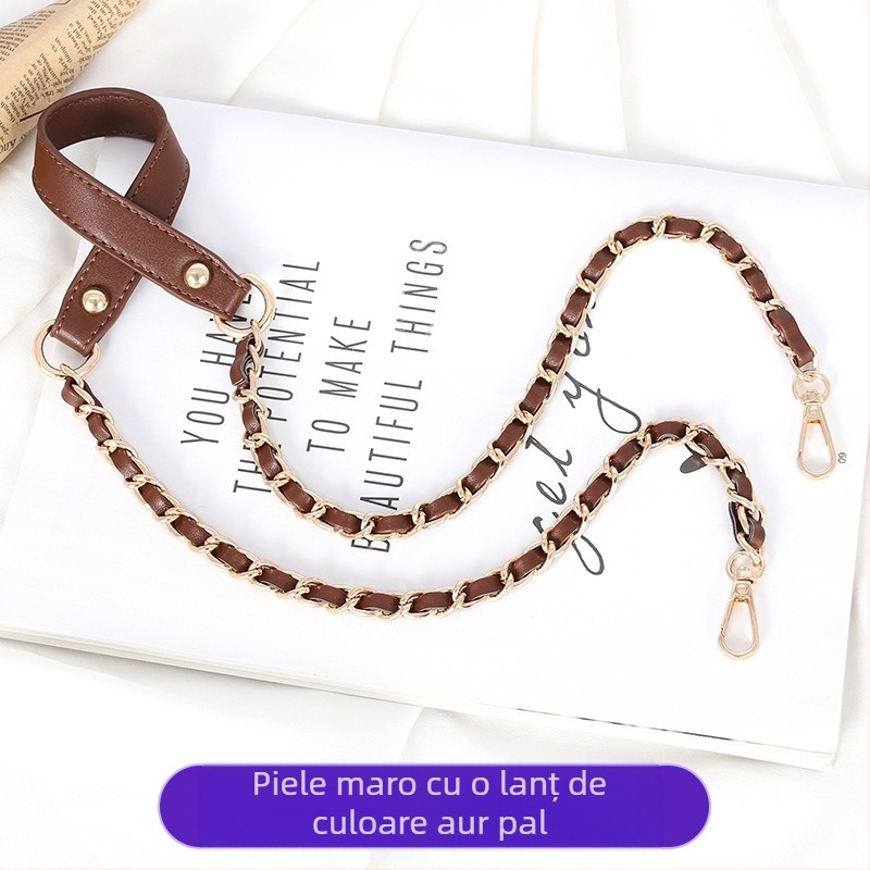 Geantă cu curea de umăr, piele PU și lanț metalic, pentru o geantă mică crossbody — Primăvara 2024, Funcție: Altele