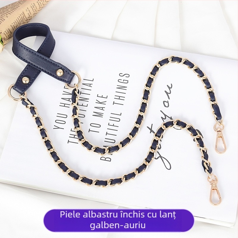 Geantă cu curea de umăr, piele PU și lanț metalic, pentru o geantă mică crossbody — Primăvara 2024, Funcție: Altele