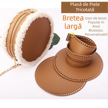 Geantă croșetată manual din PU, cu inserții rotunde din plasă și discuri PU perforate, respirabilă, impermeabilă, ultraușoară