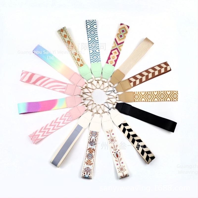 Bretea pentru telefon cu inserție pentru portofel, curea decorativă ultra-ușoară, poliester, model geometric, curea de umăr