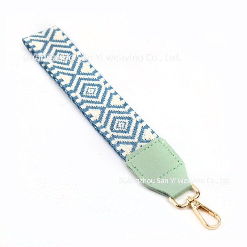 Bretea pentru telefon cu inserție pentru portofel, curea decorativă ultra-ușoară, poliester, model geometric, curea de umăr