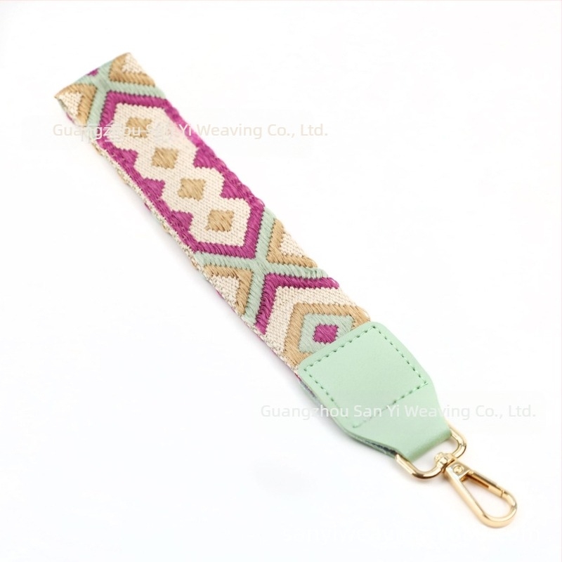 Bretea pentru telefon cu inserție pentru portofel, curea decorativă ultra-ușoară, poliester, model geometric, curea de umăr