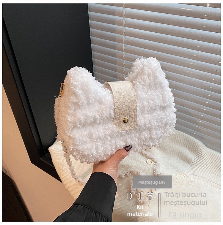 Geantă de subraț din pluș, în formă de inimă, cu închidere tip capac, buzunar pentru telefon, stil urban