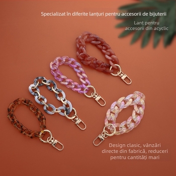 Lant pentru bijuterii DIY, din plastic/rezină, finisaj cu vopsire la cuptor, INS stil, brand Plastic feng