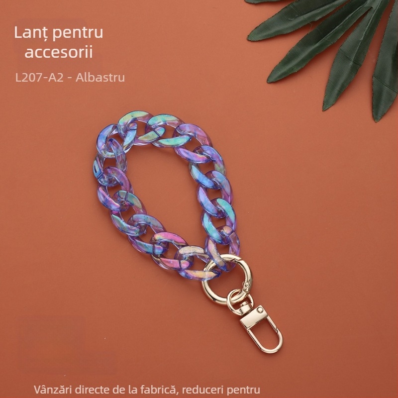 Lant pentru bijuterii DIY, din plastic/rezină, finisaj cu vopsire la cuptor, INS stil, brand Plastic feng