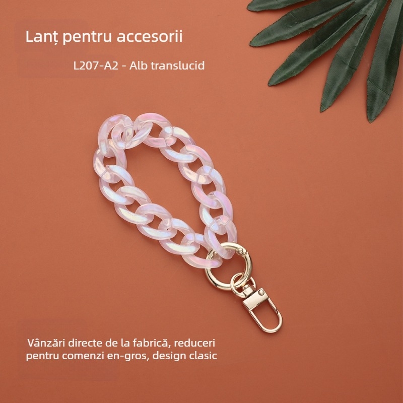 Lant pentru bijuterii DIY, din plastic/rezină, finisaj cu vopsire la cuptor, INS stil, brand Plastic feng