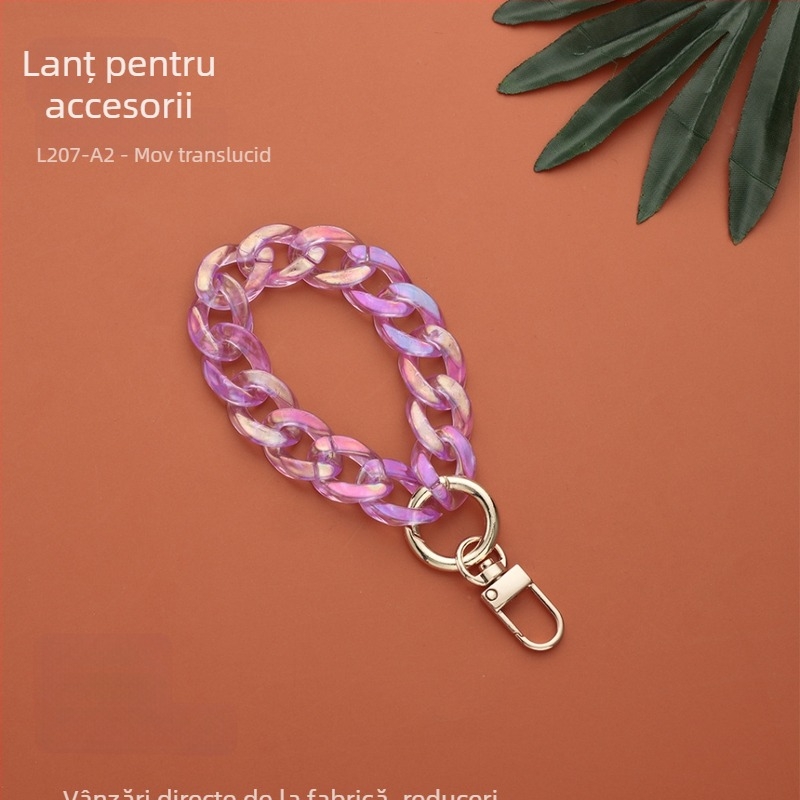 Lant pentru bijuterii DIY, din plastic/rezină, finisaj cu vopsire la cuptor, INS stil, brand Plastic feng