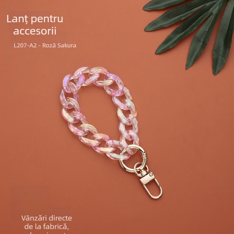 Lant pentru bijuterii DIY, din plastic/rezină, finisaj cu vopsire la cuptor, INS stil, brand Plastic feng