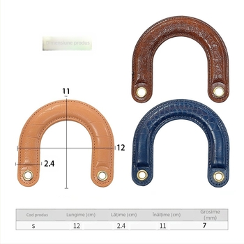 Curea arcuită din PU pentru geantă cu mâner – accesorii înlocuibile pentru genți țesute manual, model Bambus, piele de bambus, respirabil, ultraușor, impermeabil