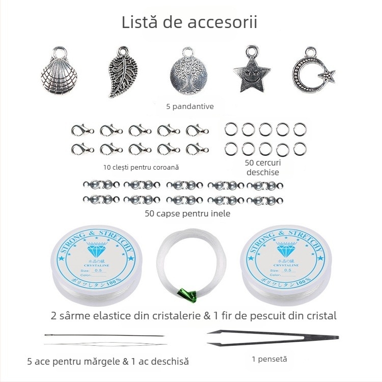 Mărgele de sticlă pentru brățări DIY — finisaj emailat copt, marcă independentă, etichetă privată disponibilă