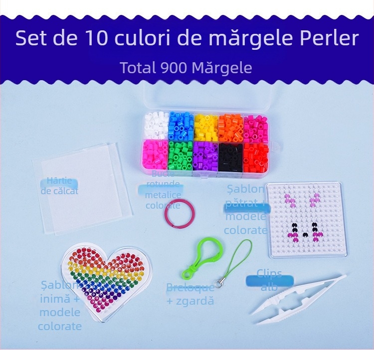 Kit DIY mărgele Hama EVA pentru puzzle plat — Set personalizabil de mărgele pentru litere (7–14 ani)