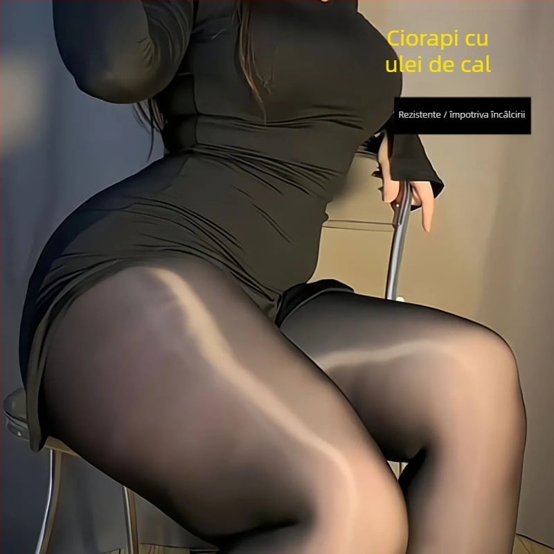 Colanți din nylon pentru modelare, ultra-subțiri, denier 5D, culoare solidă, lungime integrală, design anti-agățare