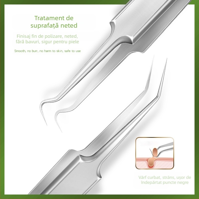 Set de ace pentru acnee — oțel inoxidabil cu electroplacare, unelte de frumusețe, durată lungă de viață, varietate de ace pentru acnee