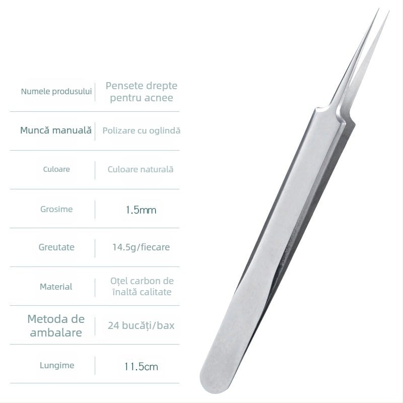 Set de ace pentru acnee — oțel inoxidabil cu electroplacare, unelte de frumusețe, durată lungă de viață, varietate de ace pentru acnee
