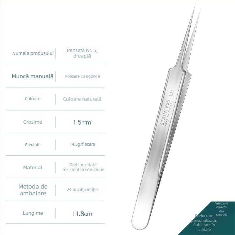 Set de ace pentru acnee — oțel inoxidabil cu electroplacare, unelte de frumusețe, durată lungă de viață, varietate de ace pentru acnee
