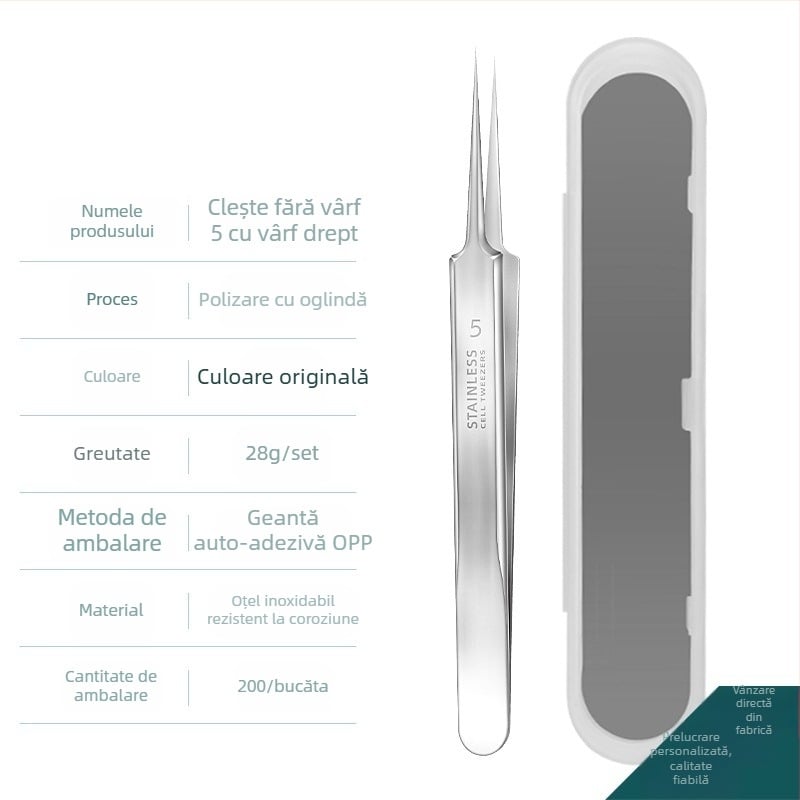 Set de ace pentru acnee — oțel inoxidabil cu electroplacare, unelte de frumusețe, durată lungă de viață, varietate de ace pentru acnee