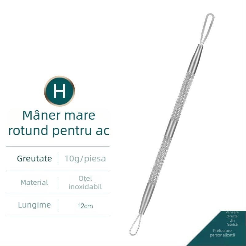 Set de ace pentru acnee — oțel inoxidabil cu electroplacare, unelte de frumusețe, durată lungă de viață, varietate de ace pentru acnee