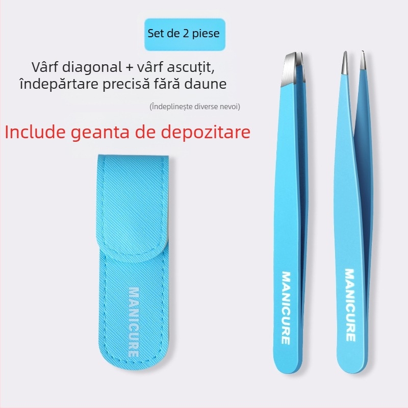 Clip pentru sprâncene – set de patru piese în cutie, precizie înaltă din oțel inoxidabil, Little Genius