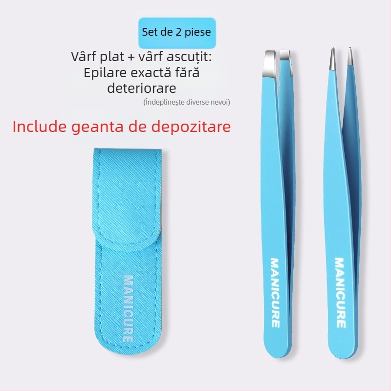 Clip pentru sprâncene – set de patru piese în cutie, precizie înaltă din oțel inoxidabil, Little Genius