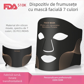 Mască de înfrumusețare cu terapie cu fotoni LED pentru uz casnic, lumină infraroșie, 3 niveluri
