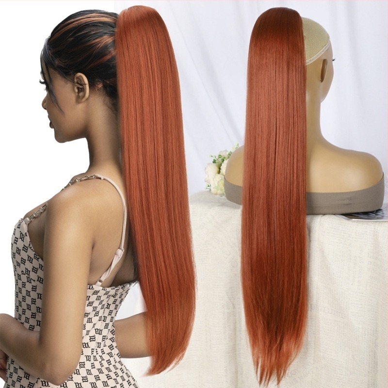 Perucă cu coadă - păr lung drept, dintr-o bucată, model GD20035; fir rezistent la temperatură; mecanism; nu poate fi vopsită sau îndreptată