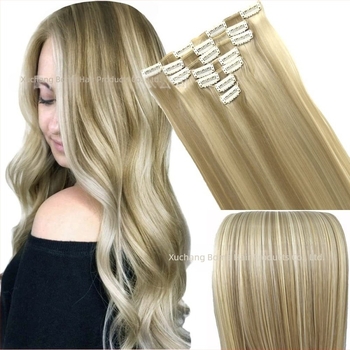 Extensii de păr cu clips, set de 6 piese, fibre rezistente la căldură, pentru femei