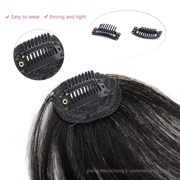 Perucă cu breton pentru femei, 100% păr uman, fabricată complet manual, breton drept sau pe partea laterală, model MSC0417