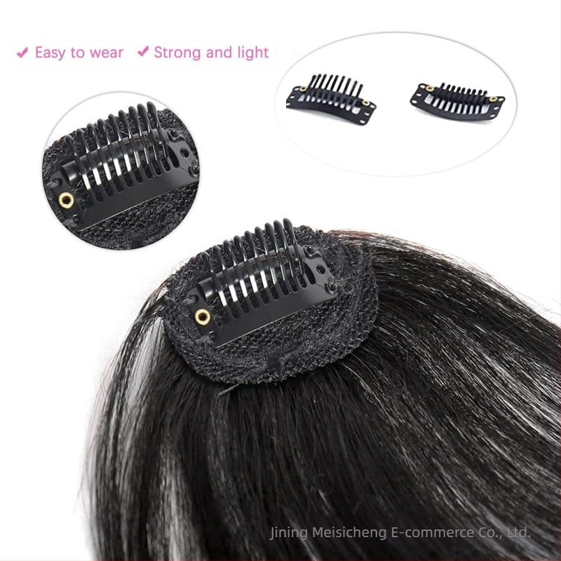 Perucă cu breton pentru femei, 100% păr uman, fabricată complet manual, breton drept sau pe partea laterală, model MSC0417