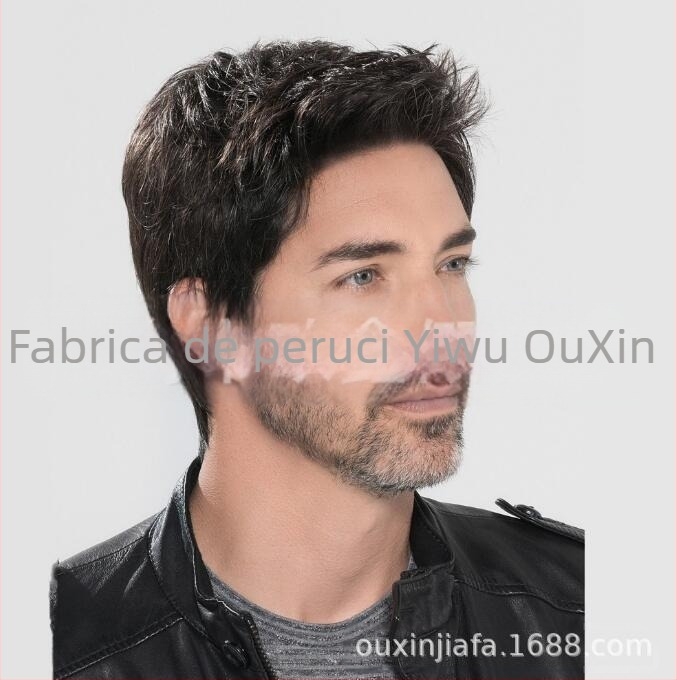 NF-30022 Perucă clasică scurtă, bucle pentru femei, cu breton oblic, fibre rezistente la temperaturi înalte, efect restaurator