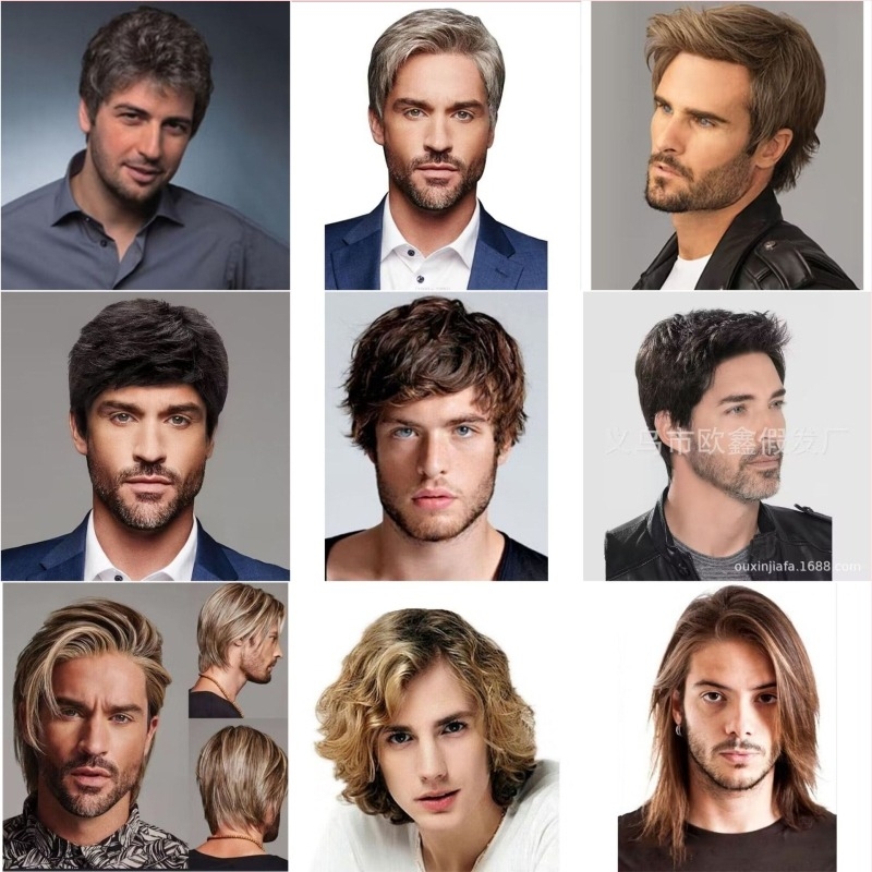 NF-30022 Perucă clasică scurtă, bucle pentru femei, cu breton oblic, fibre rezistente la temperaturi înalte, efect restaurator