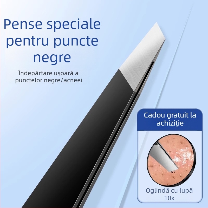 Clește pentru eliminarea punctelor negre cu vârf plat, ac de acnee ultra ascuțit, pentru uz zilnic — Little Teana