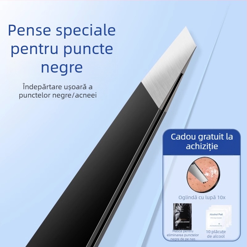 Clește pentru eliminarea punctelor negre cu vârf plat, ac de acnee ultra ascuțit, pentru uz zilnic — Little Teana