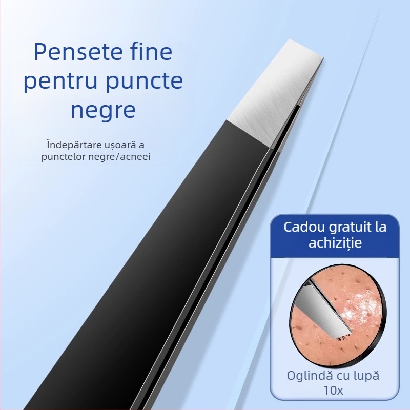 Clește pentru eliminarea punctelor negre cu vârf plat, ac de acnee ultra ascuțit, pentru uz zilnic — Little Teana