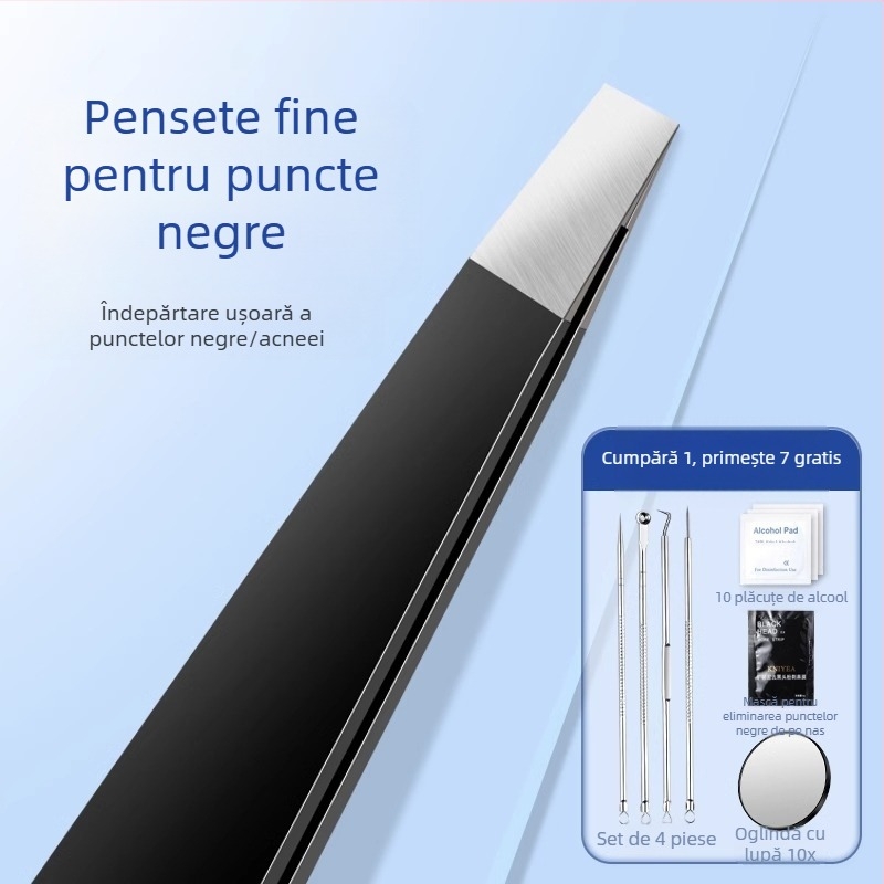 Clește pentru eliminarea punctelor negre cu vârf plat, ac de acnee ultra ascuțit, pentru uz zilnic — Little Teana