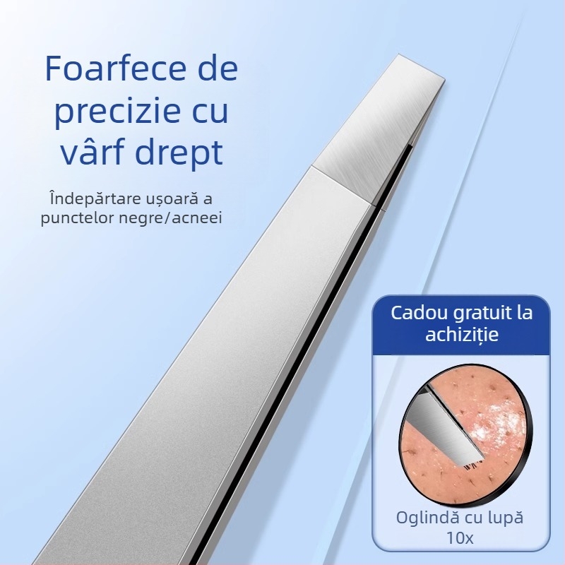 Clește pentru eliminarea punctelor negre cu vârf plat, ac de acnee ultra ascuțit, pentru uz zilnic — Little Teana