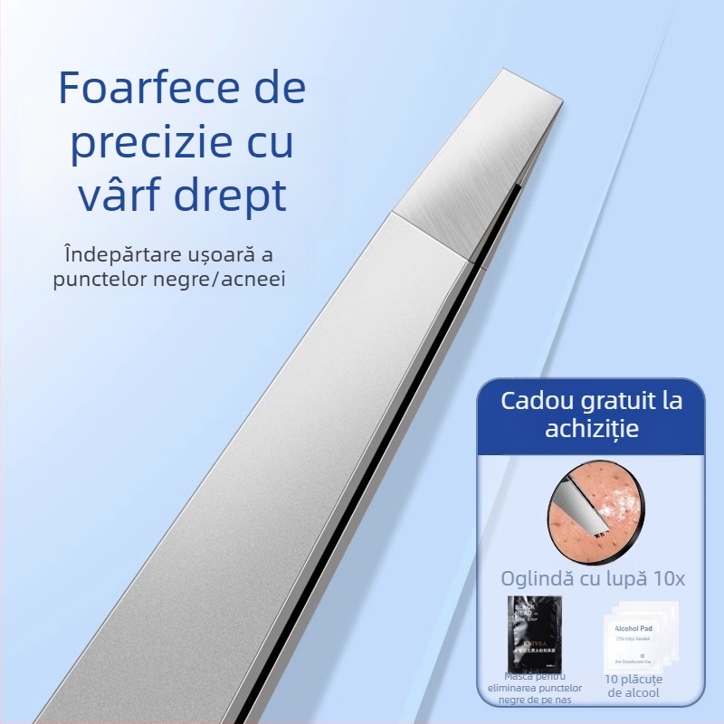 Clește pentru eliminarea punctelor negre cu vârf plat, ac de acnee ultra ascuțit, pentru uz zilnic — Little Teana